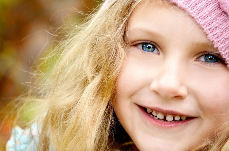 little girl smiling
